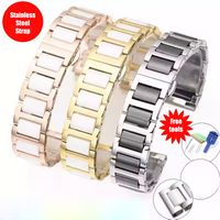 Ceramic Stainless Steel watch strap 12 13 14 15 16 17 18 19 20 22 Quick Release Watch Band Universal wrist belt bracelet