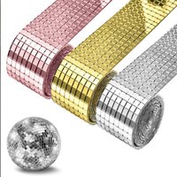 Disco Ball Glass Mirror Stickers Mosaic Tiles Stickers DIY Self-Adhesive Mini Square Acrylic Wall Sticker Craft Party Home Decor