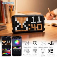 24*48DIY LED Pixel Display Programmable Scrolling Led Sign Audio Visualizer Pixel Art Table Frame for Gaming Room Bedside Table