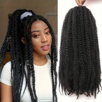 Marley Twist Braiding Hair 18 Inch Marley Twist Hair Cuban Twist Hair Afro Kinky Crochet Hair Synthetic Marley Hair Extensions