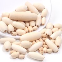 20-200pcs/lot Multisize Natural Wooden Beads Olive Shape Puzzle Prayer Long Spacer Wood Beads For DIY Handmade Bracelet Necklace