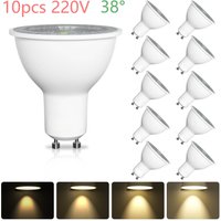 10pcs GU10 LED Bulbs 220V 5W 3000K Dimmable 50W Halogen Spotlight Replacement Energy Saving Light Bulbs 38° Narrow Beam Angle