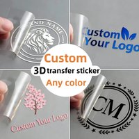 30PCS Custom DTF Transfer Stickers 3D UV Print Personalized DIY Company Logo Crystal Self-adhesive Label On Bottles Packing box