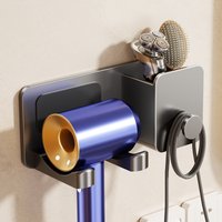 WallMounted Hair Dryer Holder for Dyson Cradle Straightener Stand Bathroom Organizer Box Toilet Blower Shelf Hairdryer Storage