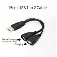 USB 1 to 2 Data Cable Portable Dual Charging Splitter Adapter for High Speed Transfer Work Home Student Use