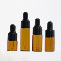 30/50/100 pcs 1ml 2ml 3ml 5ml Mini Dropper Bottles Empty Essential Oil Bottles Glass Sample Vial Brown Amber Aromatherapy