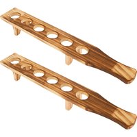 2Pcs Wooden Shot Glass Serving Tray 6 Holes Shot Glass Holder Shot Glass Display Shot Glasses Board for Party Bar Club Drinking