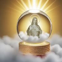 Unique Jesus 3D Crystal Ball Night Light - Perfect for Christmas Decoration and Nativity Scene Displays religious beliefs