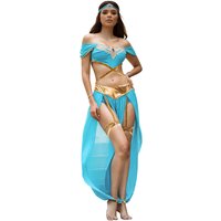 Halloween Carnival Aladdin Magic Lamp Jasmine Princess Dress Theme Halloween Stage Performance Costume