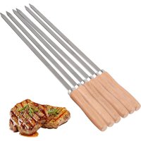 BBQ Skewers Professional Grilling BBQ Skewer 340 Stainless Steel BBQ Long Skewers 6Pcs Outdoor BBQ Tools