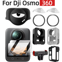 For DJI Osmo 360 Lens Guards, Screen Protector Glass, Lens Cap, Silicone Case, Frame Cage, Adapter Mount, Camera Accessories