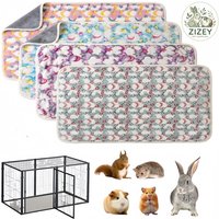 Reusable Small Animal Cage Pad, 47inร24in, Guinea Pig Cage Liner, Reusable Bedding Perfect Fleece Liner for Guinea Pig & Rabbit