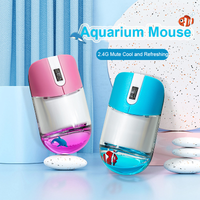 2.4G Cute Ocean Creatures Wireless Mouse Creative Floating Animals Computer USB Crystal Liquid Optical Mice For Office Laptop
