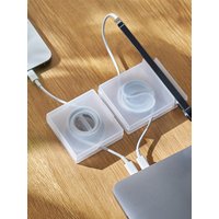 Transparent Portable Power Cord Organizer Data Cable Storage Box USB Cable Winding Device Data Cable Storage Protector