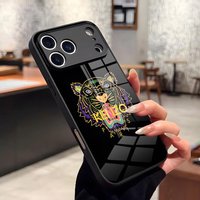 Kenzo Phone Case Crane Glass For IPhone17 Air 16 15 14 Pro Max 13 12 11 X XS XR Plus For Samsung S26 25 24 23 22