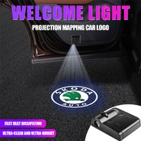 1/2pcs Car Door Lamp Projector Welcome Light For Skoda Rapid Fabia Octavia Roomster Yeti Superb Citigo Felicia VRS Scala Kodiaq