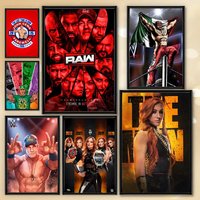 WWE Wrestlers Poster HD PVC Waterproof Wall Art - Self Adhesive Reusable For Home Office Bar