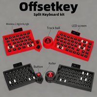 NEW Offsetkey Trackball Split Keyboard 2/3 Mode 2.4G Dongle Bluetooth Keyboard Kit Wireless Roller Button OLED Screen ZMKTeclado