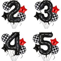 Race Car Birthday Balloons 40 Inch Racetrack Number Balloon Boys 2nd 3rd 4th 5st Birthday Race Car Theme Party Decor Supplies