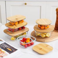 Glass Fresh-Keeping Box High Borosilicate Heat-Resistant Microwave Oven Lunch Box Leakproof Sealed Office Worker Bento Box