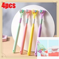 4pcs Household 3-Sided Toothbrush with Bristles Soft Comfortable Deep Cleaning Toothbrush for Adults Kids Boys Girls daily Gifts