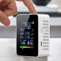 5 In 1 Air Quality Monitor Indoor CO2 Detector Formaldehyde HCHO TVOC Tester LCD Temperature Humidity Tester Alarm CO2 Meter