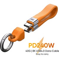 USB-C to Type-C 240W USB4.0 40Gbps Cable Keychain PD3.1 5A 8K@60Hz Data Cord For TV Laptop Tablet MacBook Video Transmission