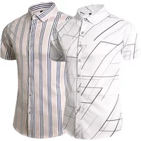 Summer new men's short-sleeved shirt urban fashion casual large size short sleeve, Asian size M-7XL