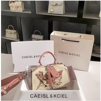 Fashion Pink Color Butterfly Pillow Bag High Quality Textured Women Handbag Luxury Clutch Purse Shoulder Messenger Bag