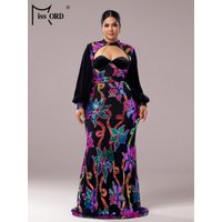 Missord Plus Size New Ladies Elegant Evening Gown Floor Length Graduation Wedding Birthday Party Formal Occasion Maxi Dresses