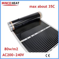 MINCO HEAT AC200 ~ 220 V 80 w/m2 Folia grzewcza na podczerwień z węglem elektrycznym Ciepła mata podłogowa
