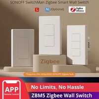 SONOFF ZBM5 120 US Zigbee Smart Wall Switch 1/2/3 Gang Supports No Neutral & Neutral Wire Detach Relay Mode Works Home Assistant
