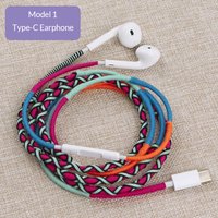 USBC – écouteurs filaires de Style ethnique, casque d'écoute, caisson de basses en direct, moniteur de jeu de chanson K, casque avec commande à fil tressé