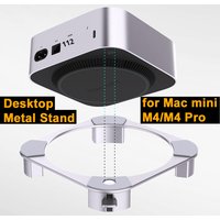 Metal Desktop Stand for Mac Mini M4 /M4 Pro 2024 Heat Dissipation Aluminum Mount Dock Cooling Holder with Power Button