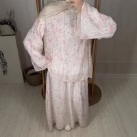 2026 Spring Summer New Round Neck Printed Sweet Loose Top Straight Skirt Two Piece Set Women Clothing