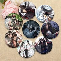 Mo Dao Zu Shi Enamel Pins Lan Zhan Wei Ying Round Brooches Lan Wangji Wei Wuxian Badge for Clothes Bag Decor Backpack Accessorie