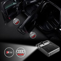 1/2Pcs Led Car Door Welcome Lights Auto Logo Projector Lamp for Audi SLINE A4 A3 8P 8V 8L A5 A6 C6 C5 C7 4F A1 A7 A8 Q2 Q3 Q5 Q7
