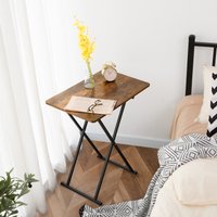 Side Tables Extra Large Sofa Ends Adjustable Height 60 x 40 x 60 cm Industrial Style Folding Tables TVTables Living Room Bedroom