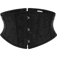 Womens Sexy Bustiers & Corset Belt Lace Up Plastic Bones Satin Underbust Waist Training Corset Underbust Corset