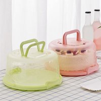 Tragbare Torten schachtel runde Lebensmittel Frisch halte box staub dichter Plastik kuchenst änder mit Deckel und Griff Obst Gemüse Aufbewahrung boxen