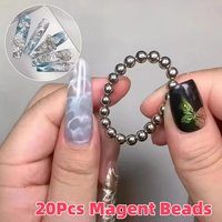 20Pcs Round Nail Magnet Beads 5mm for Water Ripple/Cat's Eye Effect Nails Magnetic Balls Gel Polish DIY Manicure Salon Tools *&1