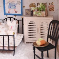 Miniature Simulation Furniture 1:12 Wooden Storage Cabinet Available in 3 Colors, Suitable for Mini House Home Decor
