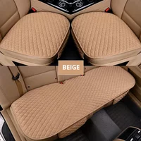 Car Seat Cover Gray Universal Protector Linen Front Back Flax Automobile Cushion Pad Mat Backrest Auto Car Accessori Interior