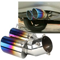 63mm Dual Outlet Universal Car Exhaust Tip Stainless Steel Auto Muffler Tail Pipe Car Accessories for 1.5L-2.2L