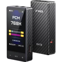 FiiO QX13 Portable DAC AMP Headphone Amplifier ES9027PRO 8-Ch DAC 2* 900mW XMOS 16-Core 10-Band EQ Carbon Fiber Body(only black)