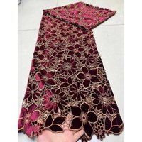 Luxury Velvet Lace Fabric 2026 High Quality Hollow out Gorgeous Embroidery Lace Fabric Exclusive Premium Velvet Guipure