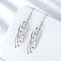 Elegant 925 Sterling Silver/Rose Gold Delicate Triple Twist Earrings for Women, Fashionable Wedding Party Accessories