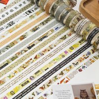 5 Rolls/Box Vintage Botanical Floral Washi Tape, for Decorating Journals, Scrapbooks, and Study Supplies, a Gift for Friends