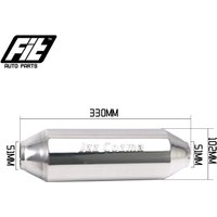 2'' 2.5'' Exhaust Resonator Mufflers Stainless Steel Car Straight Muffler Exhaust Pipe Chrome Silver