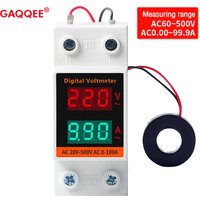 AC60-500V 0,00-99,9A Voltmeter Amperemeter Din-schiene Dual Display Digital Strom Meter Spannung Strom Monitor mit Transformator